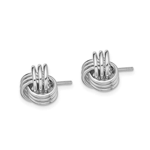 Image of 13mm Sterling Silver Rhodium-Plated Polished Love Knot Stud Post Earrings