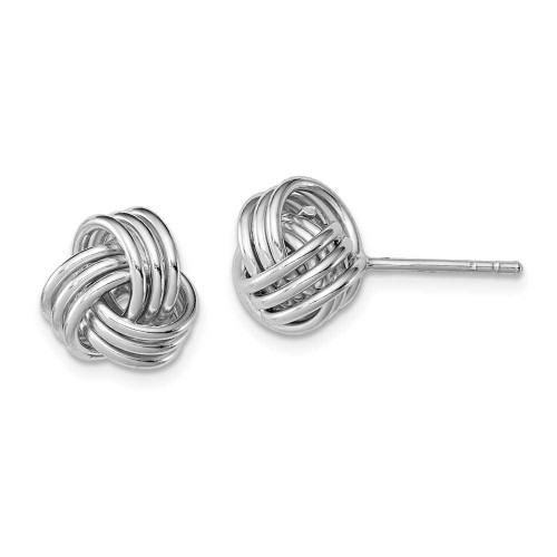 Image of 13mm Sterling Silver Rhodium-Plated Polished Love Knot Stud Post Earrings
