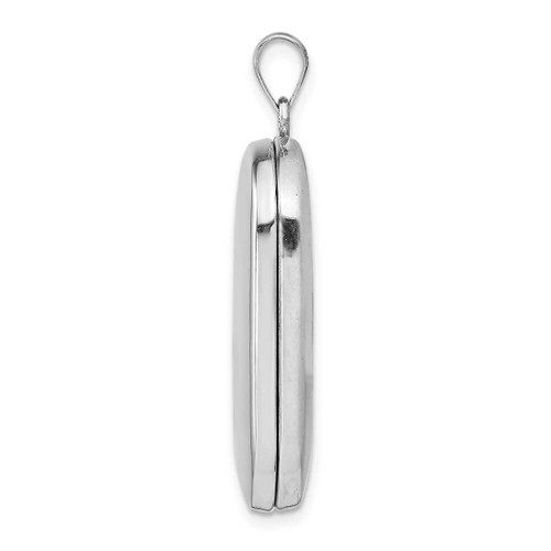 Image of Sterling Silver Rhodium-plated Polished Rectangular Locket Pendant