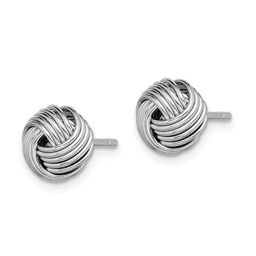 Image of 9mm Sterling Silver Rhodium-Plated Polished Twisted Love Knot Bead Stud Post Earrings QE11798