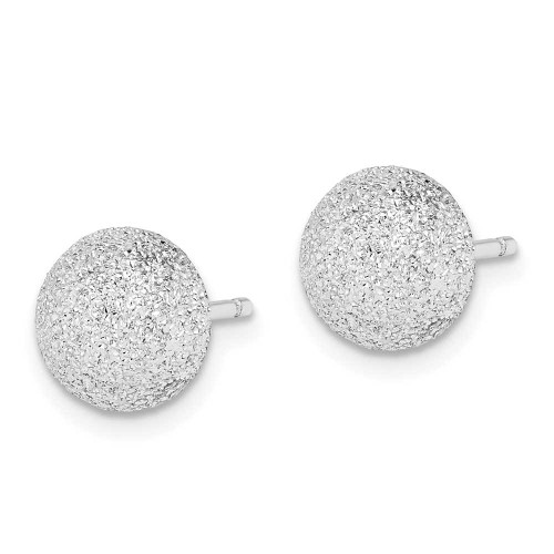 Image of 9mm Sterling Silver Rhodium-Plated Satin Finish Stud Post Earrings