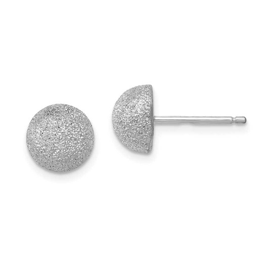 Image of 9mm Sterling Silver Rhodium-Plated Satin Finish Stud Post Earrings