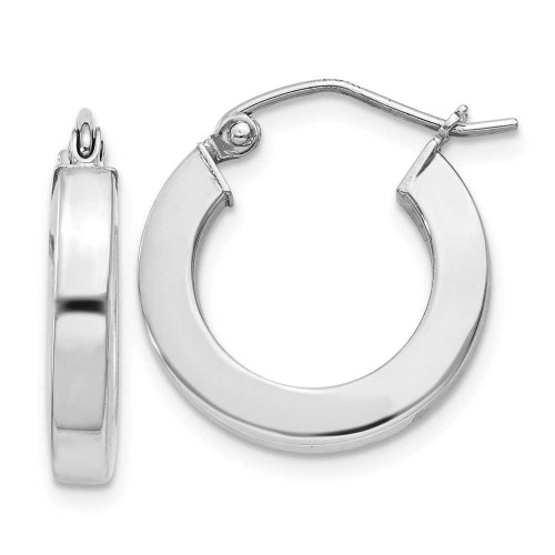 Image of 19mm Sterling Silver Rhodium-Plated Square Tube Hoop Earrings QE4513