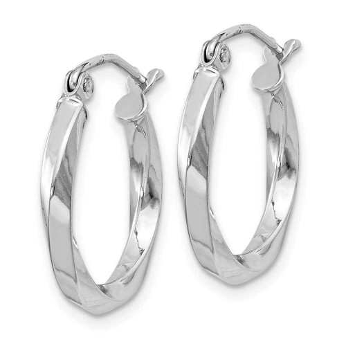 Image of 21mm Sterling Silver Rhodium-Plated Twisted Hoop Earrings QE4568