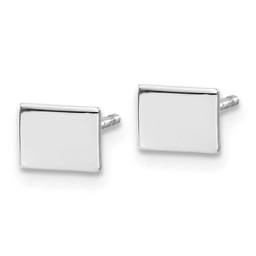 Image of 5.03mm Sterling Silver Rhodium-Plated Wyoming WY Small State Stud Earrings