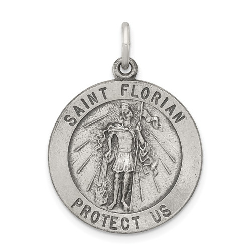 Sterling Silver Saint Florian Medal Charm