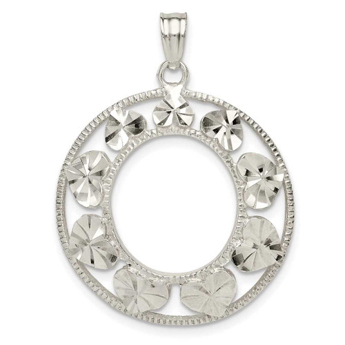 Image of Sterling Silver Shiny-cut Heart Pendant QP5147