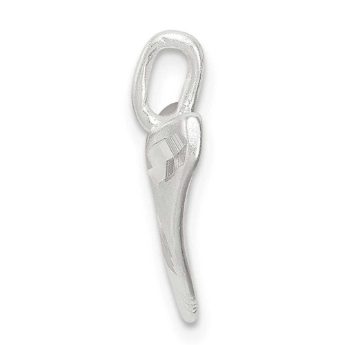 Image of Sterling Silver Shiny-Cut Shark Tooth Pendant