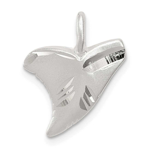 Image of Sterling Silver Shiny-Cut Shark Tooth Pendant