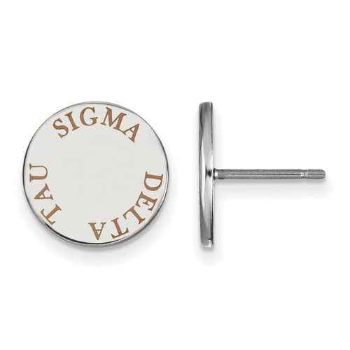 Sterling Silver Sigma Delta Tau Enamel Post Earrings by LogoArt (SS020SDT)