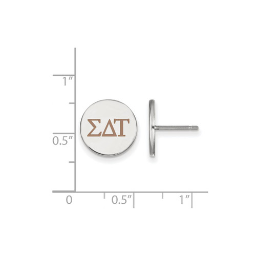 Sterling Silver Sigma Delta Tau Enamel Post Earrings by LogoArt (SS032SDT)