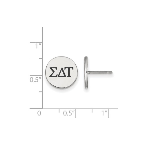 Sterling Silver Sigma Delta Tau Enamel Post Earrings by LogoArt (SS033SDT)