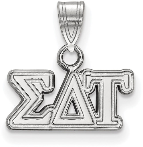Sterling Silver Sigma Delta Tau Small Pendant by LogoArt (SS002SDT)