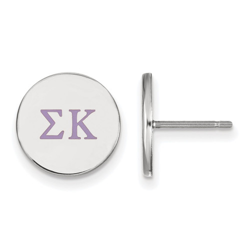 Sterling Silver Sigma Kappa Enamel Post Earrings by LogoArt (SS032SKP)