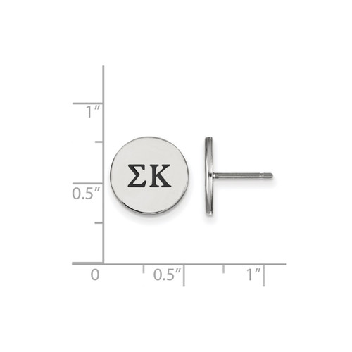 Sterling Silver Sigma Kappa Enamel Post Earrings by LogoArt (SS033SKP)
