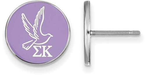 Image of Sterling Silver Sigma Kappa Enamel Post Earrings by LogoArt (SS046SKP)