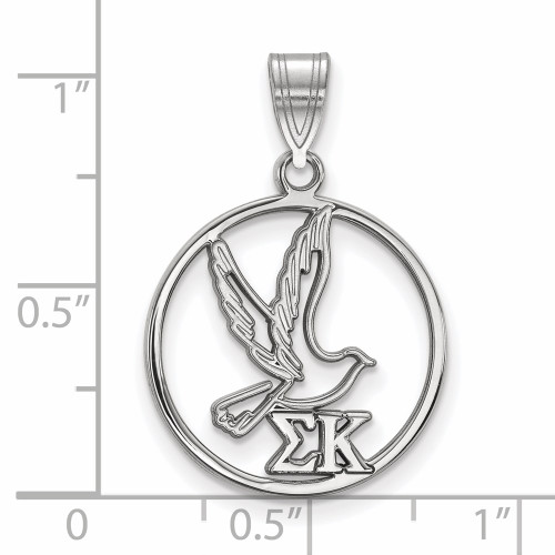 Sterling Silver Sigma Kappa Small Circle Pendant by LogoArt (SS041SKP)