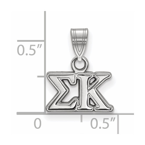 Sterling Silver Sigma Kappa Small Pendant by LogoArt (SS002SKP)