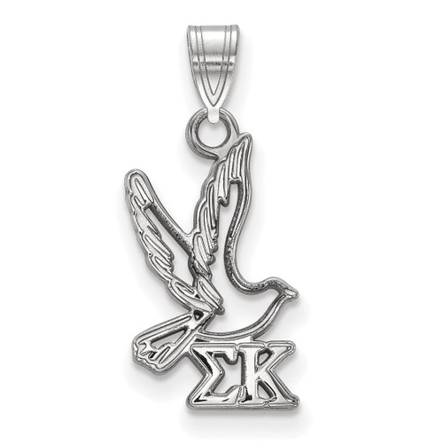 Sterling Silver Sigma Kappa Small Pendant by LogoArt (SS035SKP)