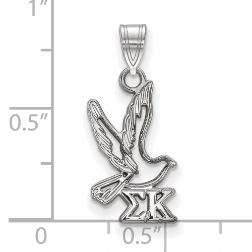 Sterling Silver Sigma Kappa Small Pendant by LogoArt (SS035SKP)