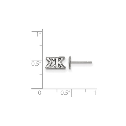 Sterling Silver Sigma Kappa X-Small Post Earrings by LogoArt (SS005SKP)