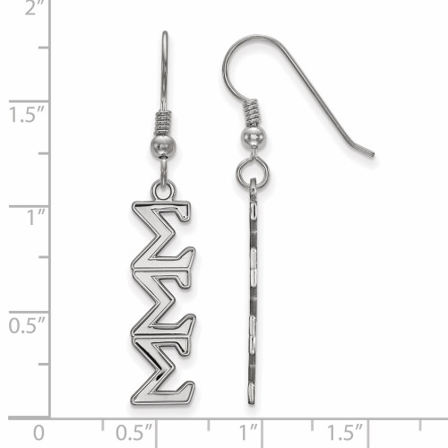 Sterling Silver Sigma Sigma Sigma Dangle Medium Earrings by LogoArt