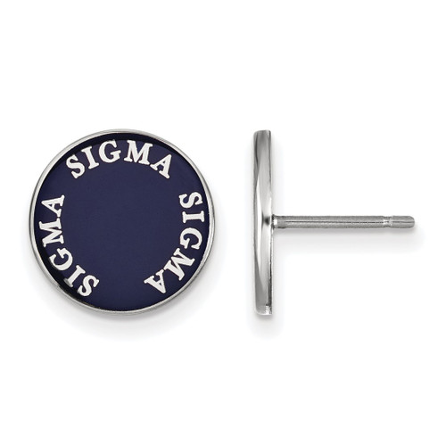 Sterling Silver Sigma Sigma Sigma Enamel Post Earrings by LogoArt (SS019SSS)