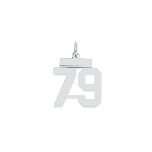 Image of Sterling Silver Small Polished Number 79 Charm