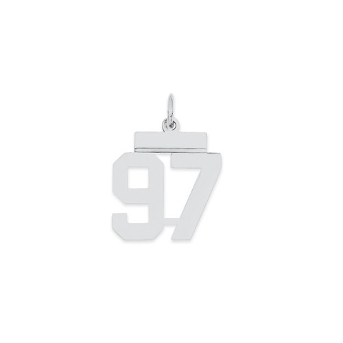 Image of Sterling Silver Small Polished Number 97 Charm