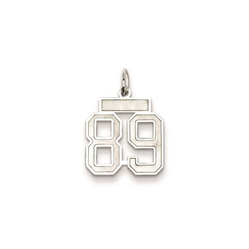 Image of Sterling Silver Small Satin Number 89 Charm