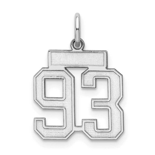Image of Sterling Silver Small Satin Number 93 Charm