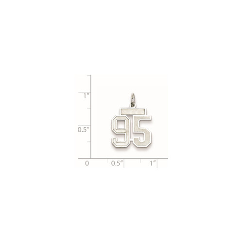 Image of Sterling Silver Small Satin Number 95 Charm