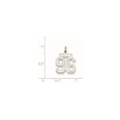 Image of Sterling Silver Small Satin Number 96 Charm