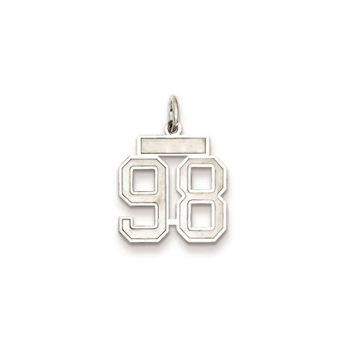 Image of Sterling Silver Small Satin Number 98 Charm