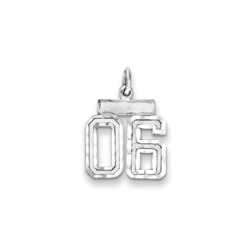 Sterling Silver Small Shiny-Cut #06 Charm