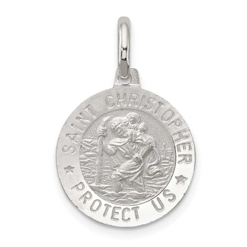 Image of Sterling Silver St. Christopher Medal Charm QC1981