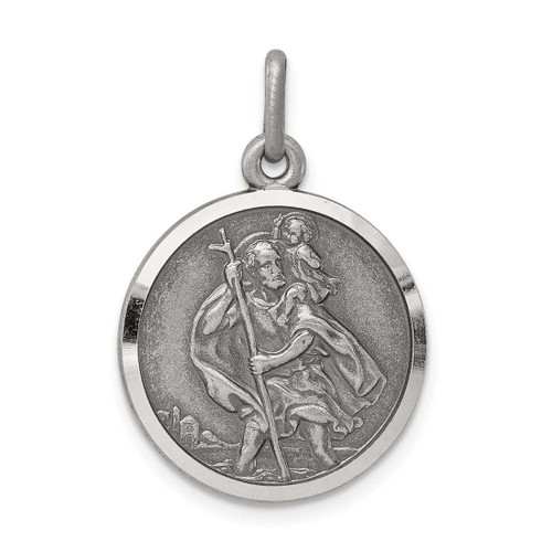 Image of Sterling Silver St. Christopher Medal Charm QC3539