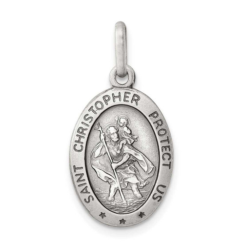 Image of Sterling Silver St. Christopher Medal Charm QC3555