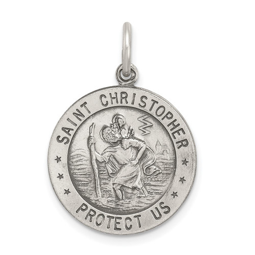 Sterling Silver St. Christopher Soccer Medal Charm QC3572