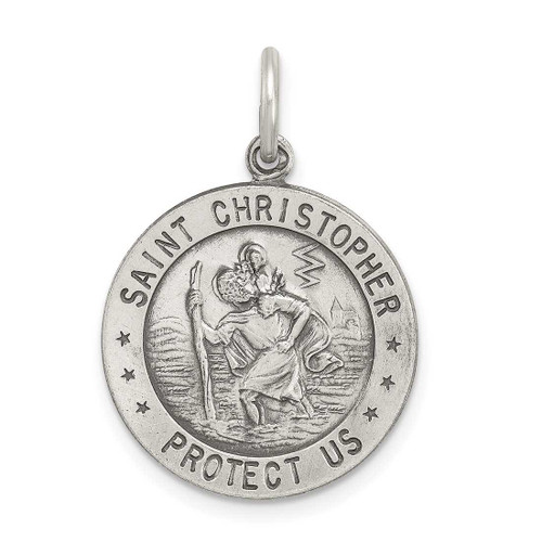 Image of Sterling Silver St. Christopher Soccer Medal Charm QC3572