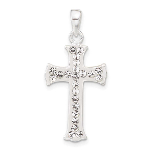 Image of Sterling Silver Stellux Crystal and White Cross Pendant QP2487