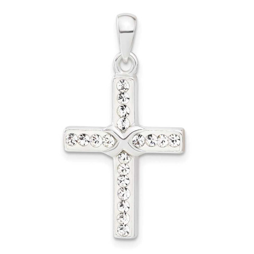 Image of Sterling Silver Stellux Crystal and White Cross Pendant QP2488