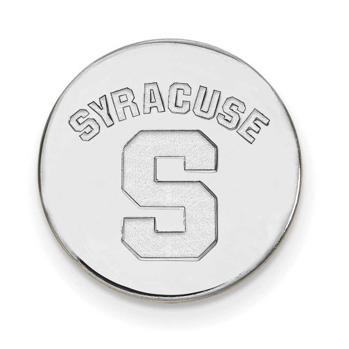 Image of Sterling Silver Syracuse University Black Leather Oval Key Chain by LogoArt