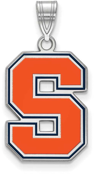 Image of Sterling Silver Syracuse University Large Enamel Pendant by LogoArt