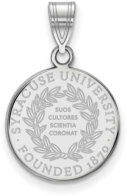 Image of Sterling Silver Syracuse University Medium Crest Pendant by LogoArt