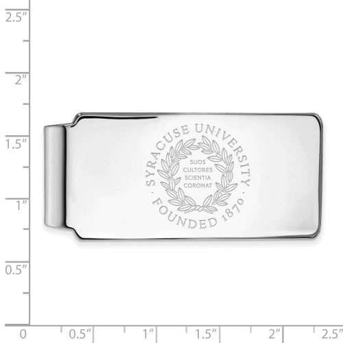Image of Sterling Silver Syracuse University Money Clip Crest by LogoArt