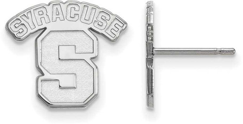 Image of Sterling Silver Syracuse University Small Post Earrings by LogoArt (SS008SYU)