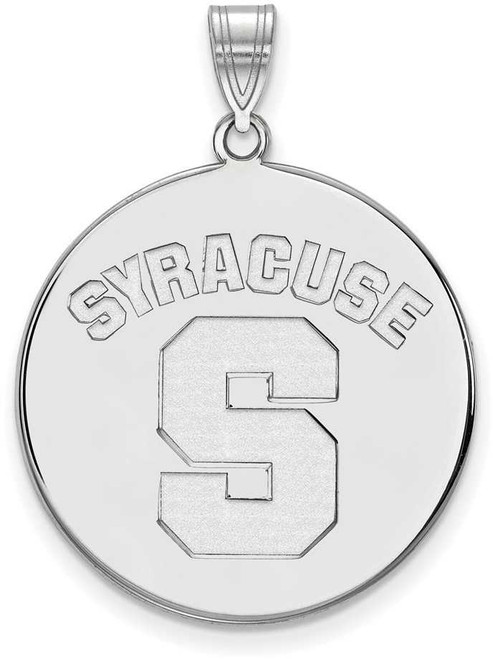 Image of Sterling Silver Syracuse University XL Disc Pendant by LogoArt (SS044SYU)