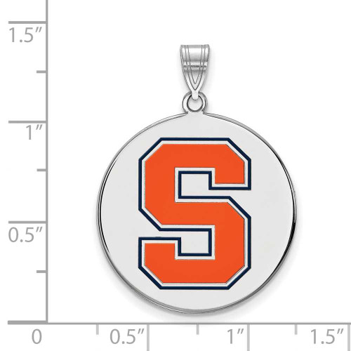 Image of Sterling Silver Syracuse University XL Enamel Disc Pendant by LogoArt