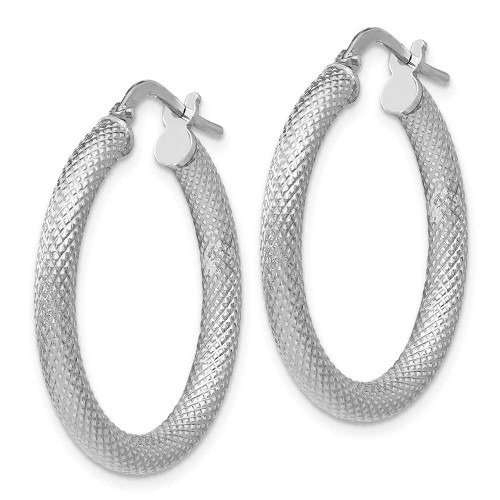 Image of 26mm Sterling Silver Textured Hinged Hoop Earrings